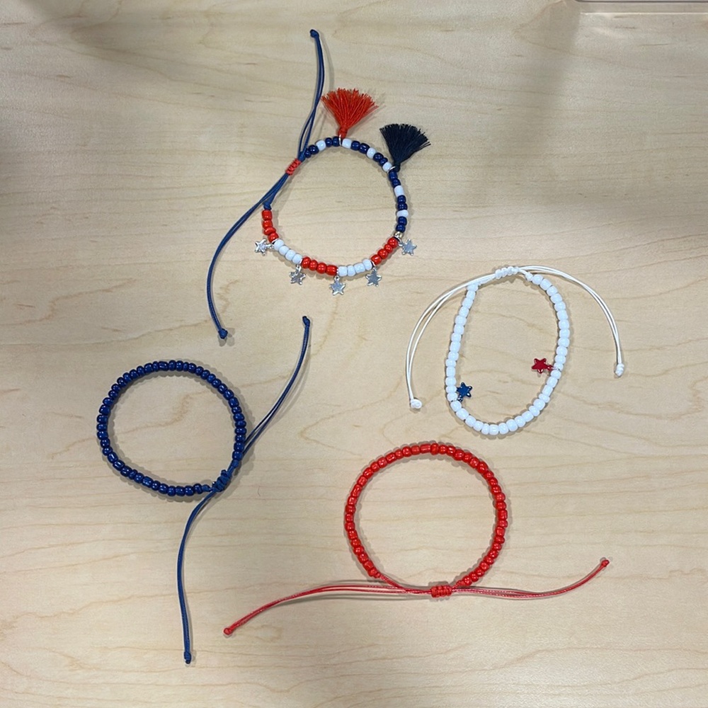 🇺🇸 Beaded Bracelets- four total